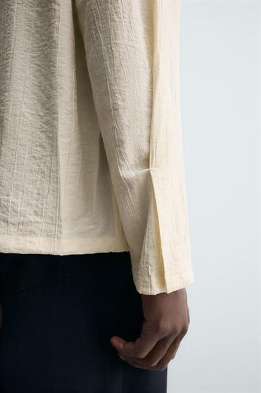 CREASED-EFFECT FLOWING SHIRT - Ecru by Zara - Image 5