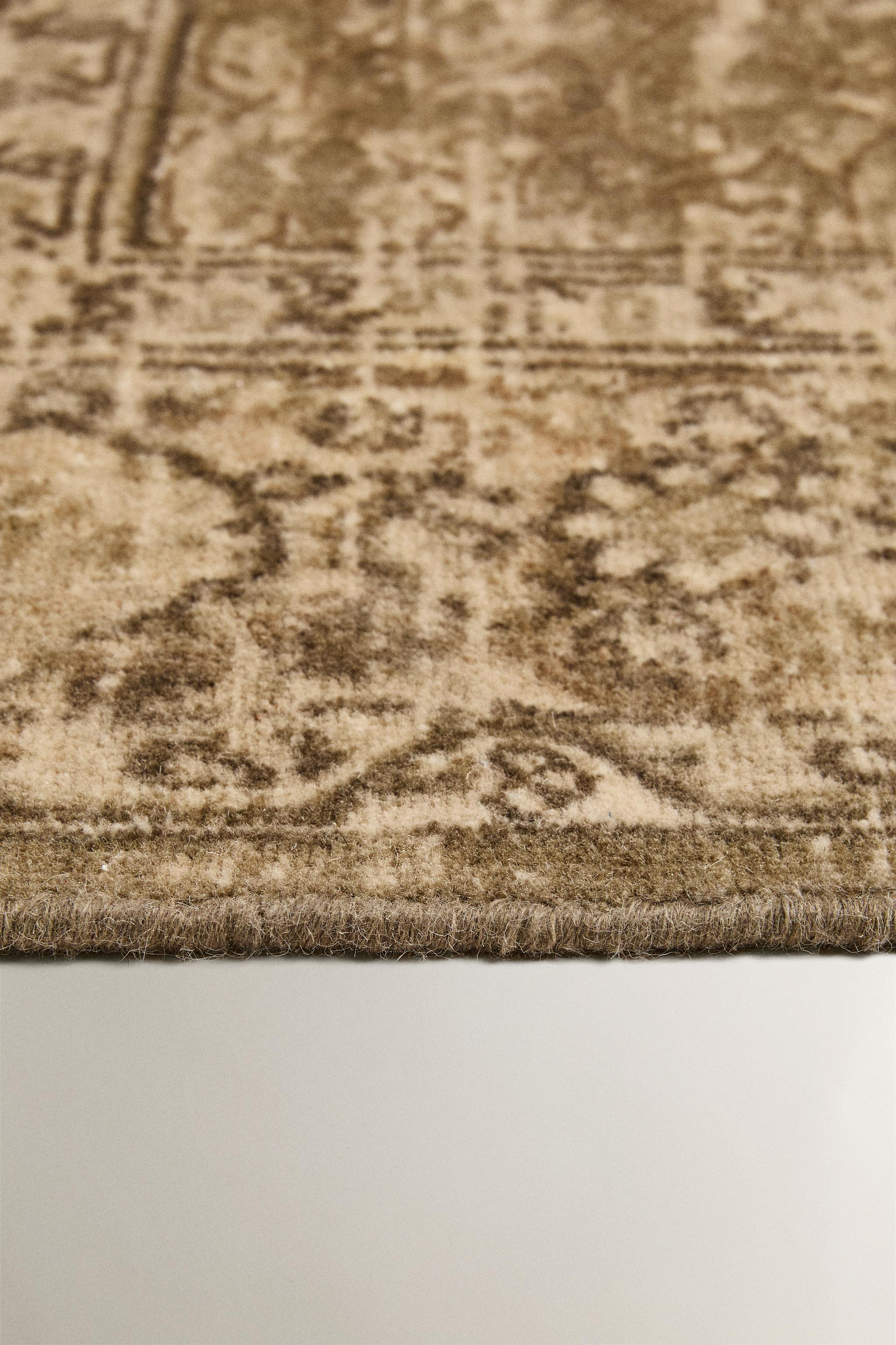 MOSAIC WOOL RUG - Khaki | ZARA United Kingdom