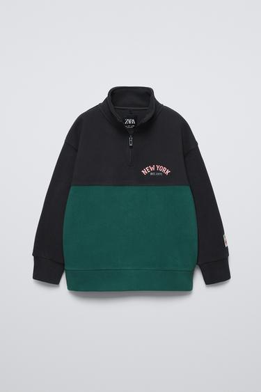 ХУДИ В СТИЛЕ КОЛОР-БЛОК ИЗ ФЛИСА — ЗЕЛЕНЫЙ / СЕРЫЙ от Zara — изображение 0
