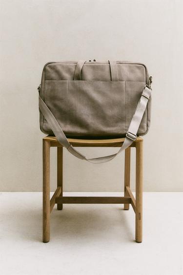 SAC DE VOYAGE CROÛTE DE CUIR - Blanc écru de Zara - Image 5