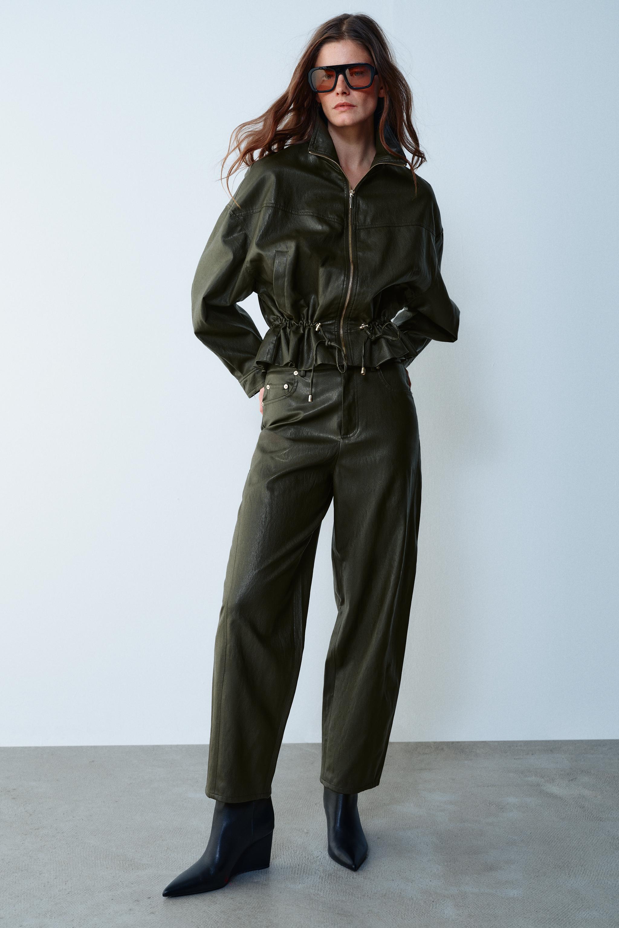 PANTALON BARREL MATIÈRE SYNTHÉTIQUE