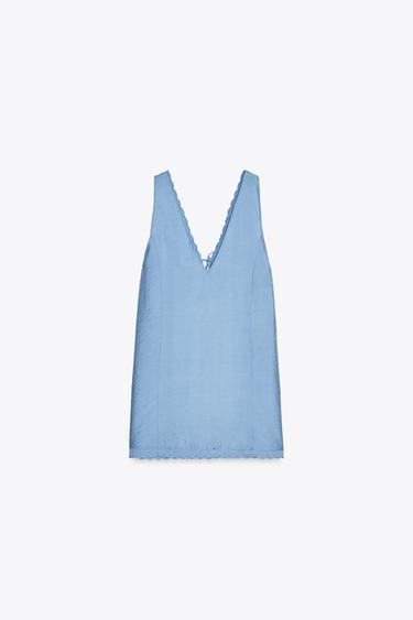 ROBE COURTE BRODÉE - Bleu de Zara - Image 6