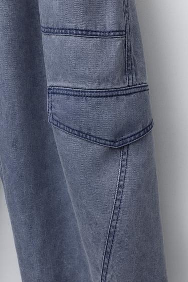 FLOWING CARGO JUMPSUIT - Mid-blue by Zara - Image 3