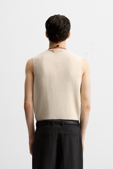DÉBARDEUR EN MAILLE COUPE DÉCONTRACTÉE - Beige clair de Zara - Image 2