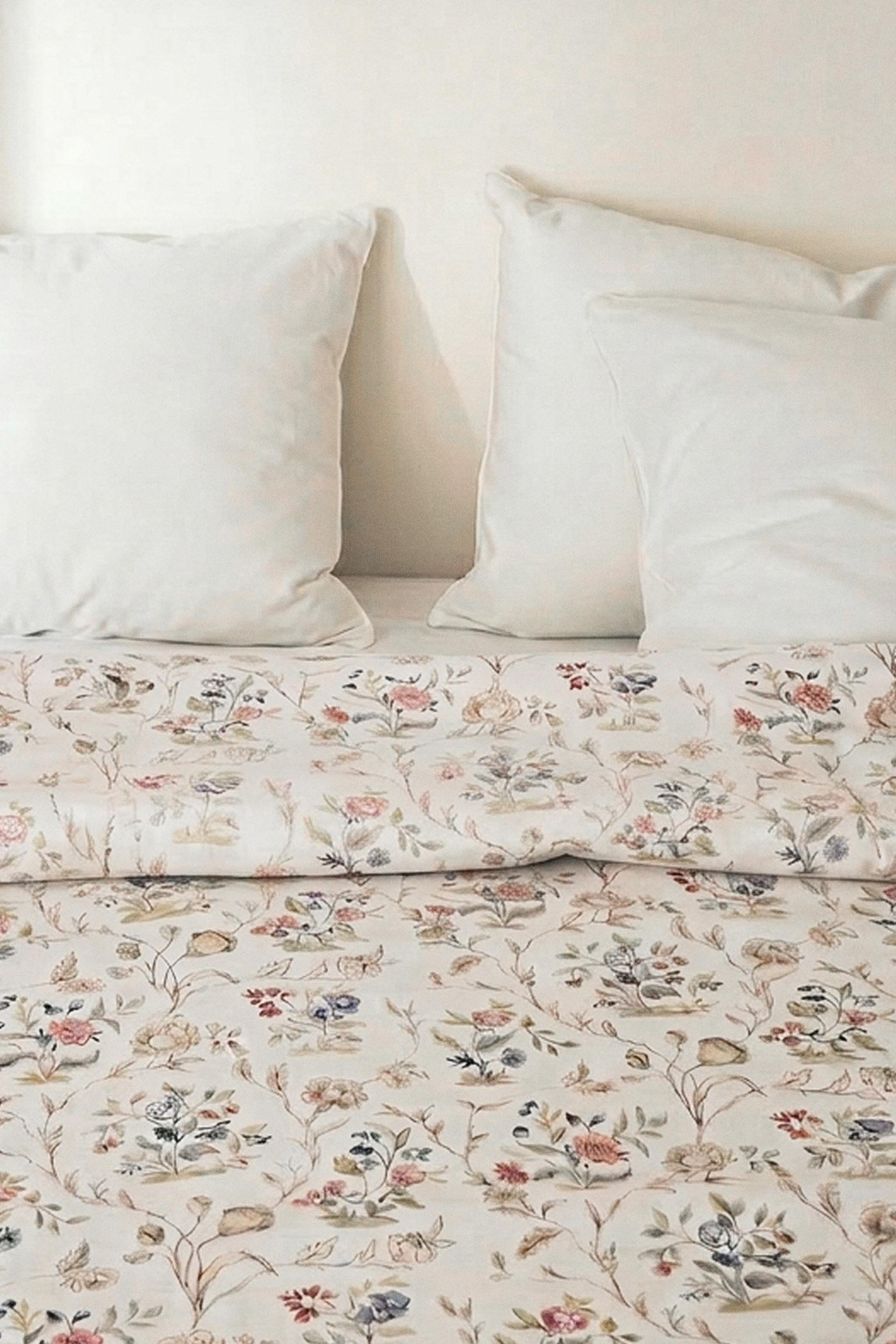 HOUSSE DE COUETTE SATIN FLEURIE