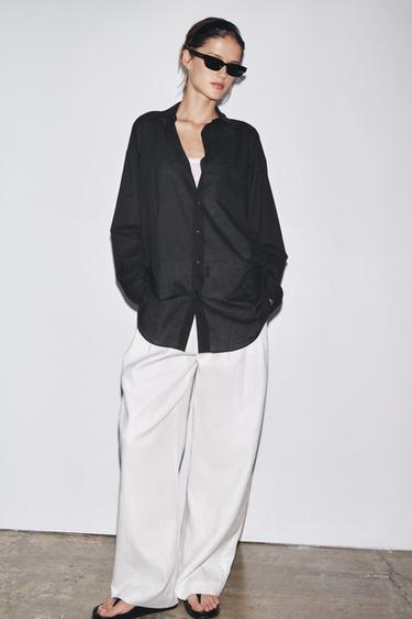 CAMISA OVERSIZE ZW COLLECTION - Negro de Zara