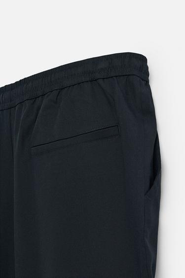 PANTALON COUPE DÉCONTRACTÉE EN LYOCELL - Bleu marine de Zara - Image 9