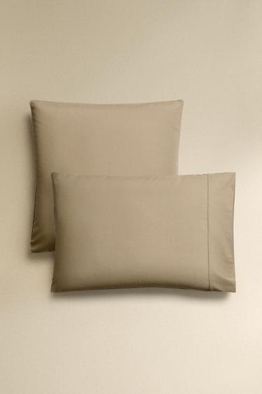 PERCALE PILLOWCASE (300 THREAD COUNT) - Dark beige by Zara