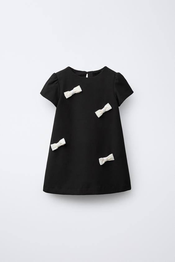 CONTRAST BOW DRESS