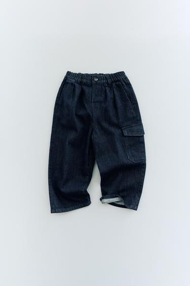 Zara 工裝風牛仔褲 - 藍色