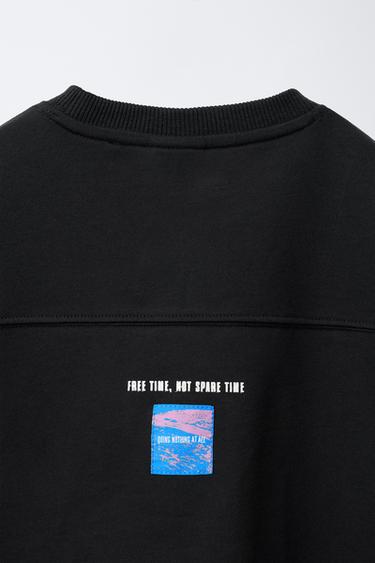 T-SHIRT WITH RAISED PRINT - Dark anthracite by Zara - Image 3