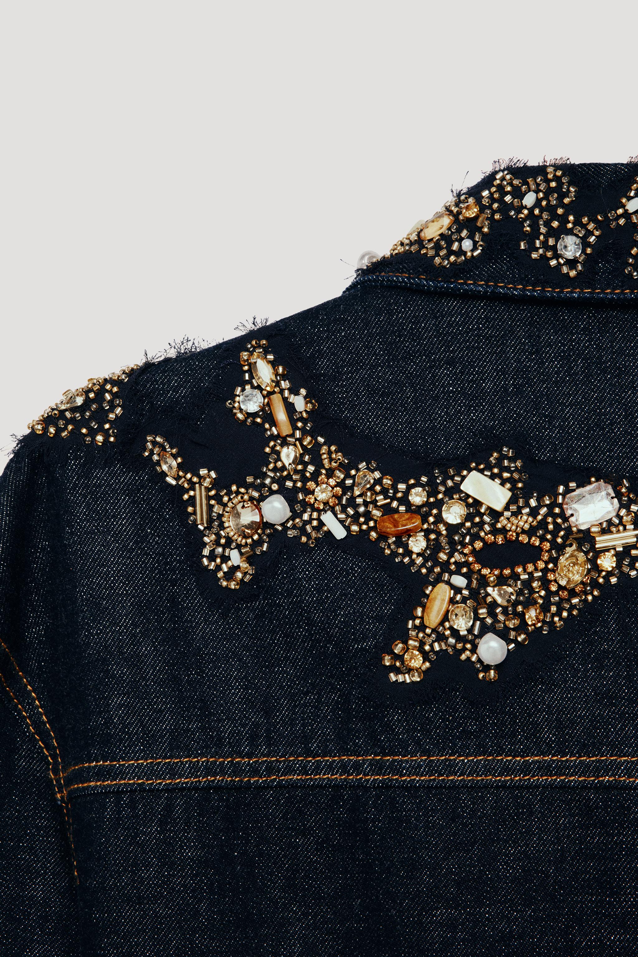 LIMITED EDITION JEWELED DENIM DRESS - Blue | ZARA United States
