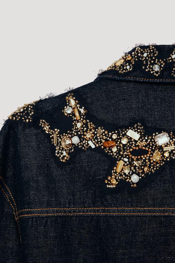 zara jewel denim dress ZARA WOMAN SS26 LIMITED EDITION DENIM JEWEL DRESS BLUE 9863/137/407