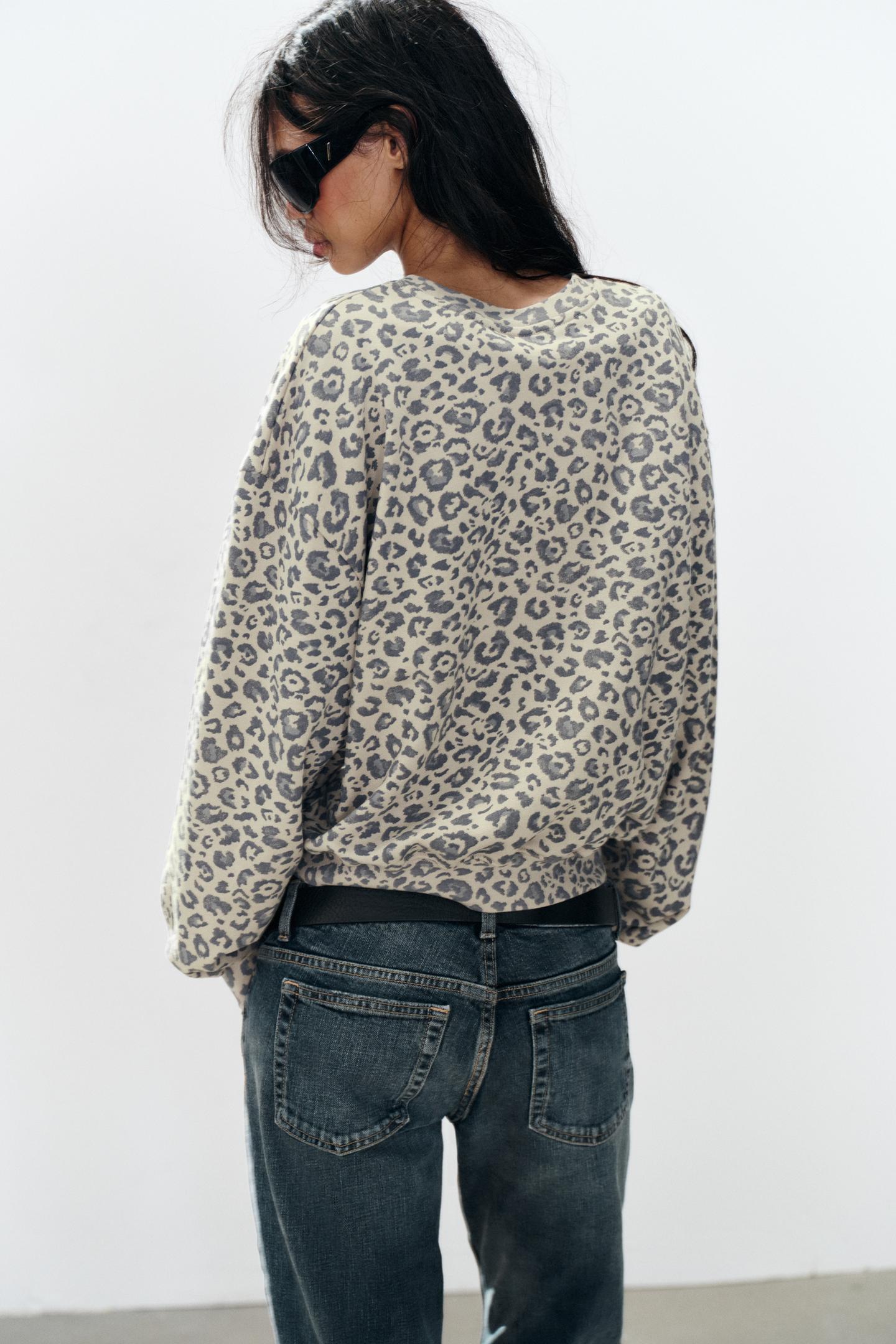 Женская толстовка Zara Animal Print, цвет: Леопардовый — фото 5
