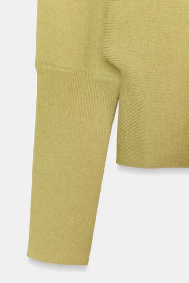 V-NECK KNIT JUMPER - Light green by Zara - Image 7