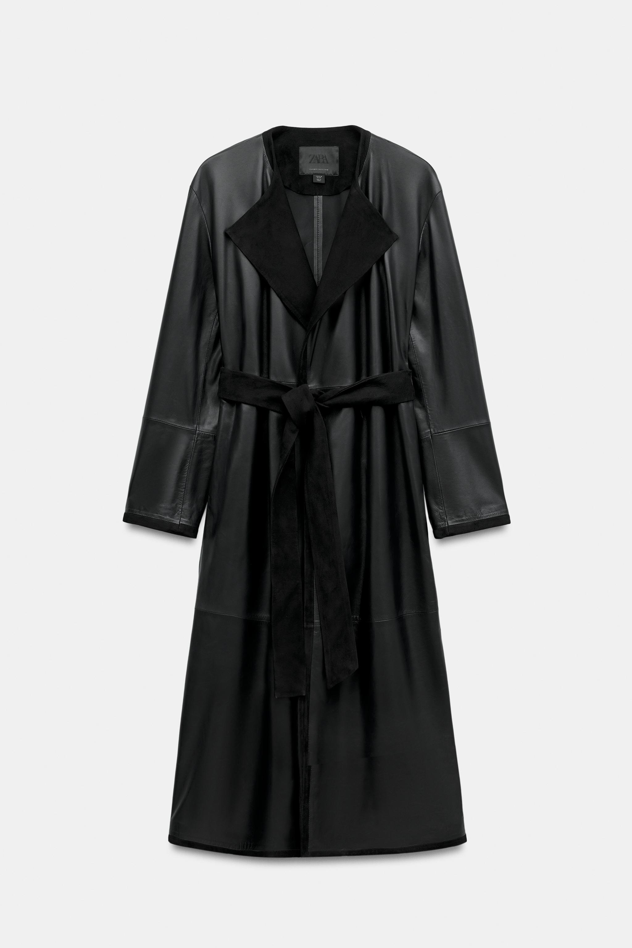 ZW COLLECTION 100% LEATHER COMBINED COAT