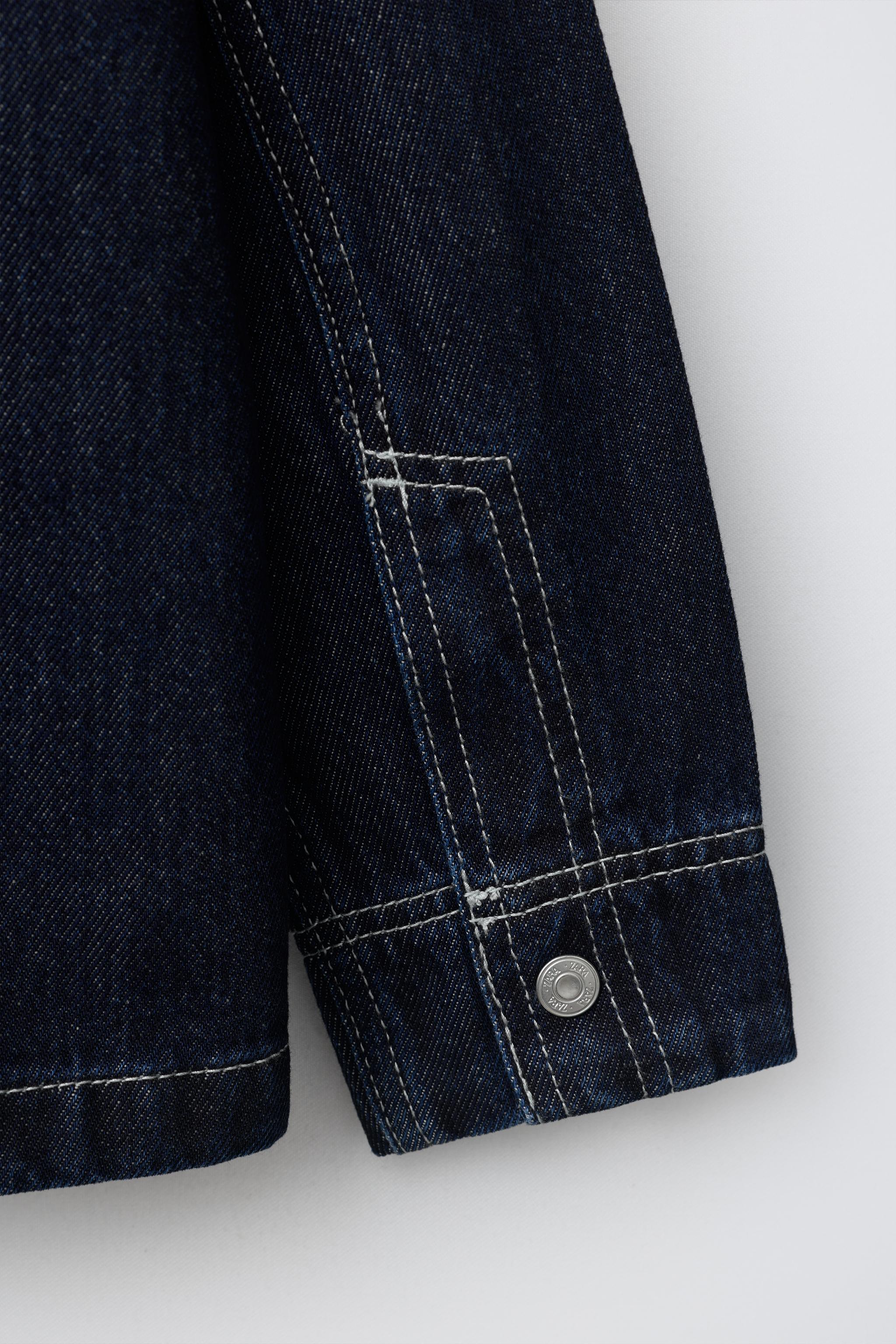 Детские джинсы Zara DENIM OVERSHIRT WITH DETACHABLE FLEECE HOOD — фото 6