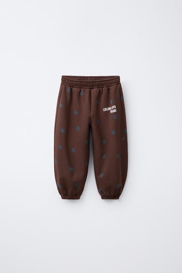 QUẦN JOGGER CHẤM BI - Màu nâu từ Zara
