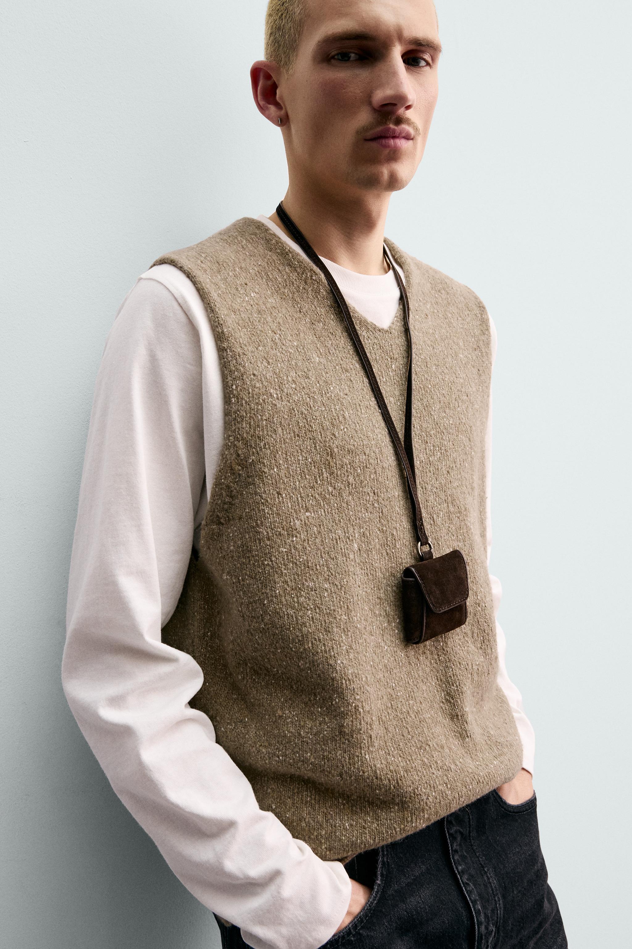 ORIGINS FLECKED KNIT VEST - Beige | ZARA Canada