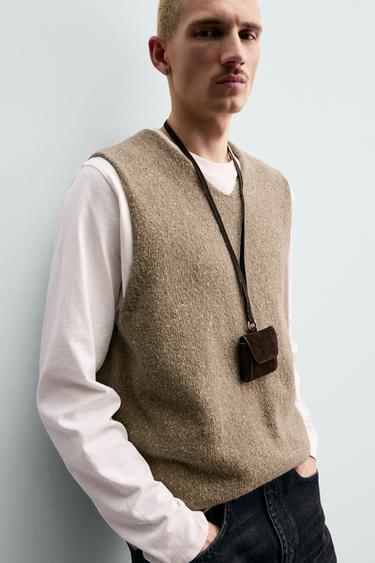 ORIGINS FLECKED KNIT VEST - Beige by Zara - Image 5