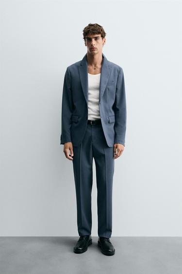 Zara WOOL SUIT PANTS - Blue / Steel - Image 0