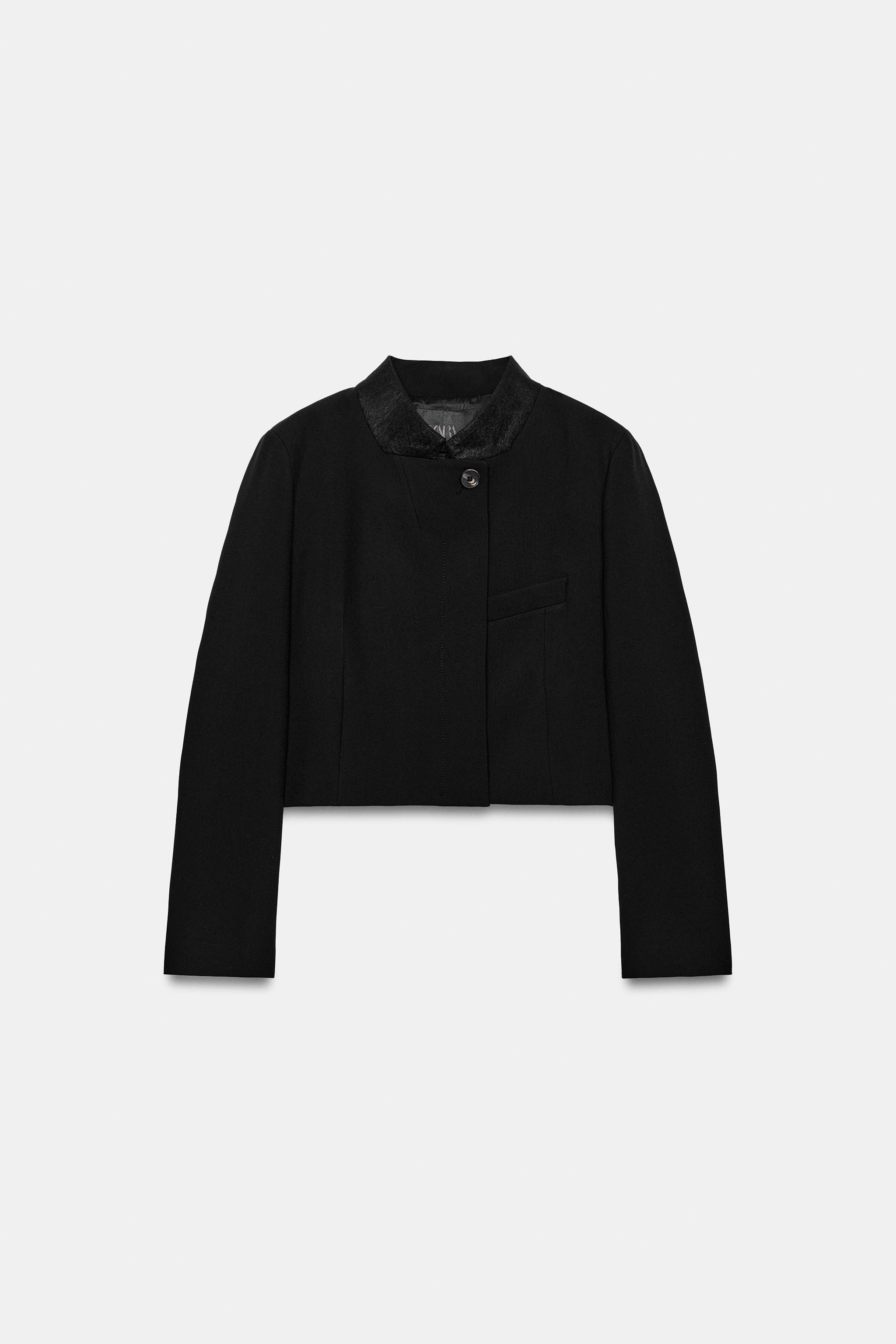 ZW COLLECTION クロップド丈ブレザー - ブラック | ZARA Japan / 日本