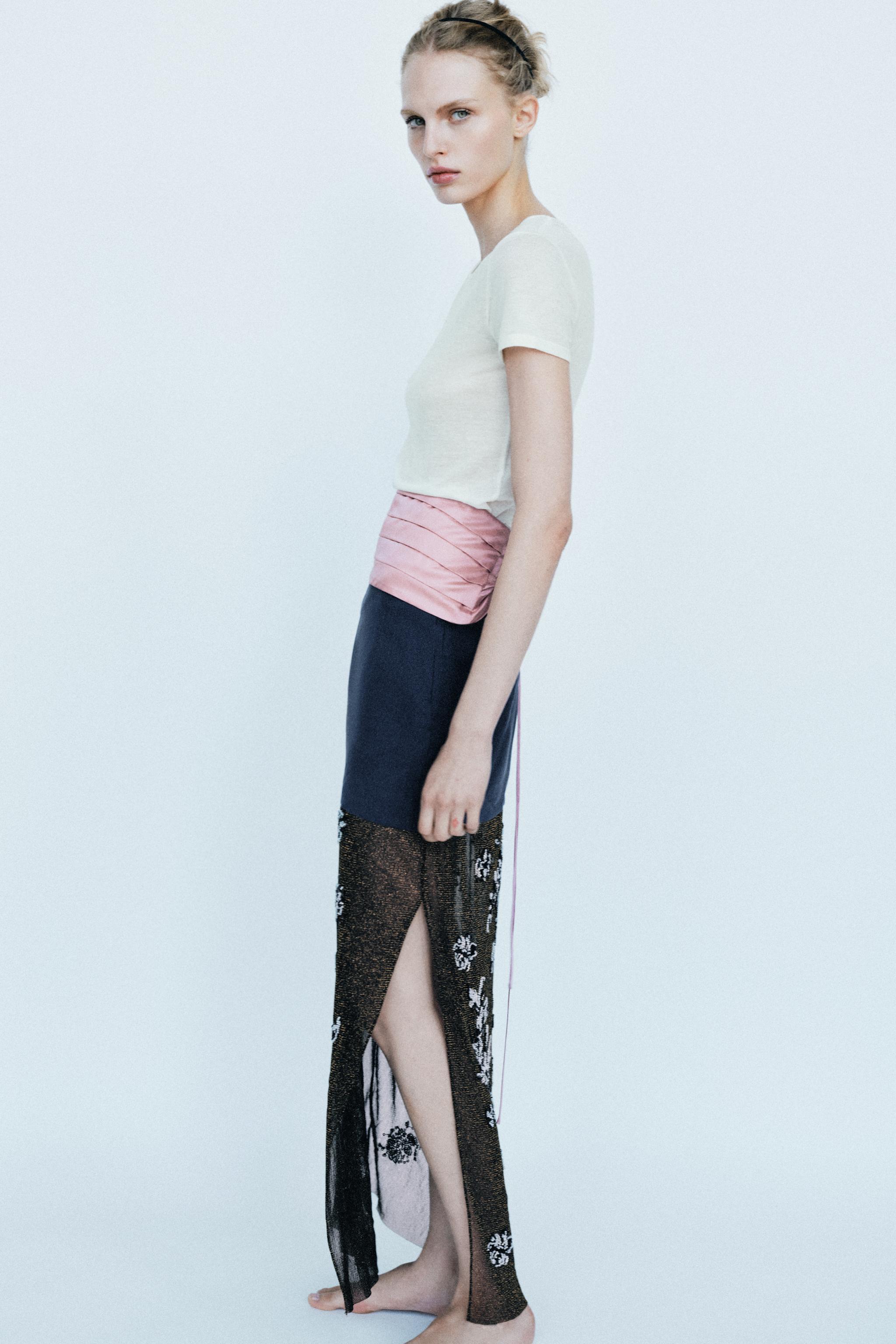 BEADED COMBINATION SKIRT