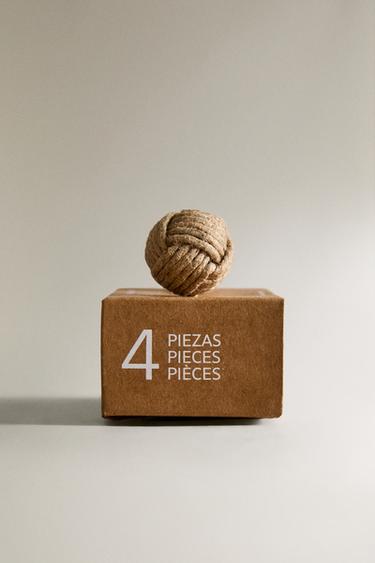 LOT DE BOUTONS MEUBLE MINI-NŒUD (LOT DE 4) - Beige clair de Zara - Image 3