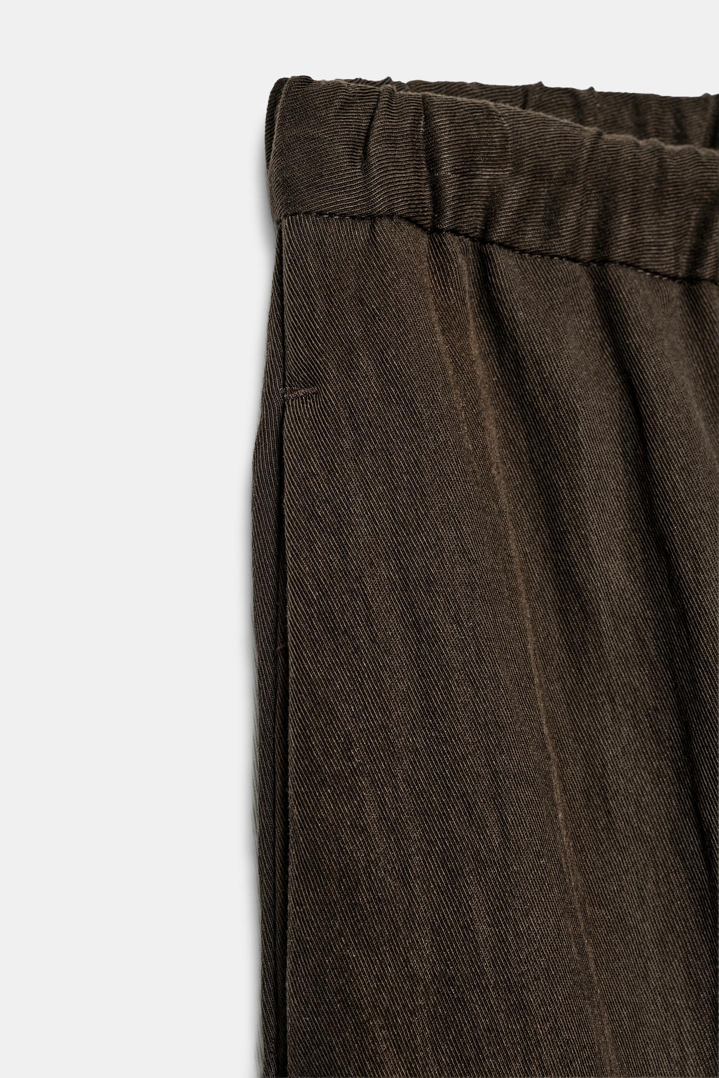 Женские брюки Zara ZW Collection Barrel, цвет: Коричневый — фото 6
