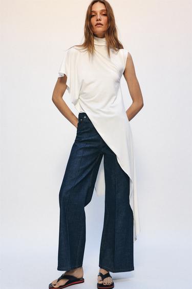 ZW COLLECTION WIDE-LEG HIGH-WAIST JEANS - Blue by Zara