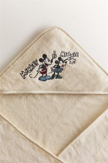 Zara MICKEY & MINNIE ©DISNEY TERRYCLOTH HOODED BATH TOWEL - Light yellow