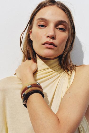 LOT DE 4 BRACELETS ARTICULÉS - Marron de Zara - Image 1