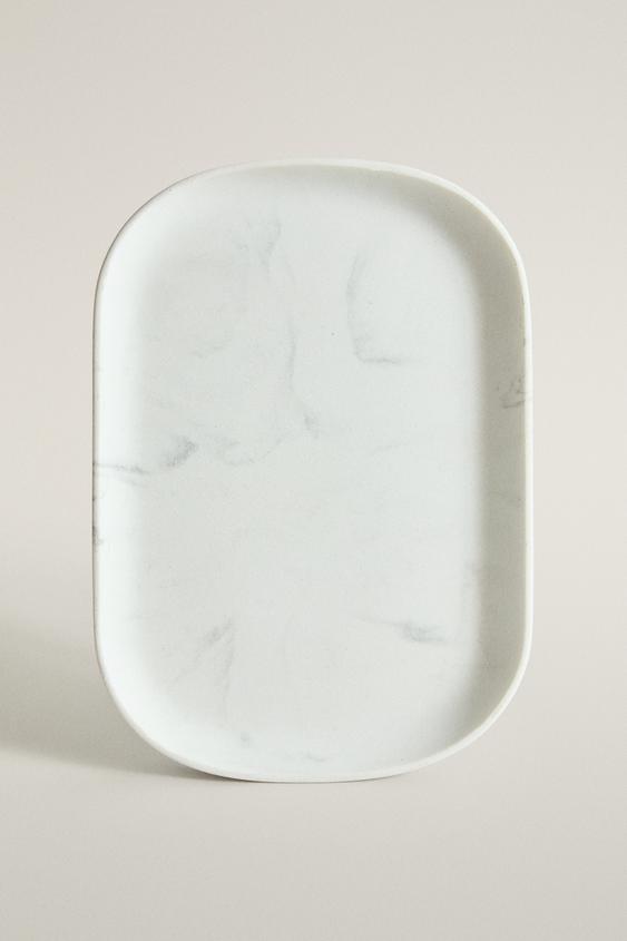 BANDEJA DE BANHEIRO EFEITO MÁRMORE - Cinzento da Zara - Imagem 0