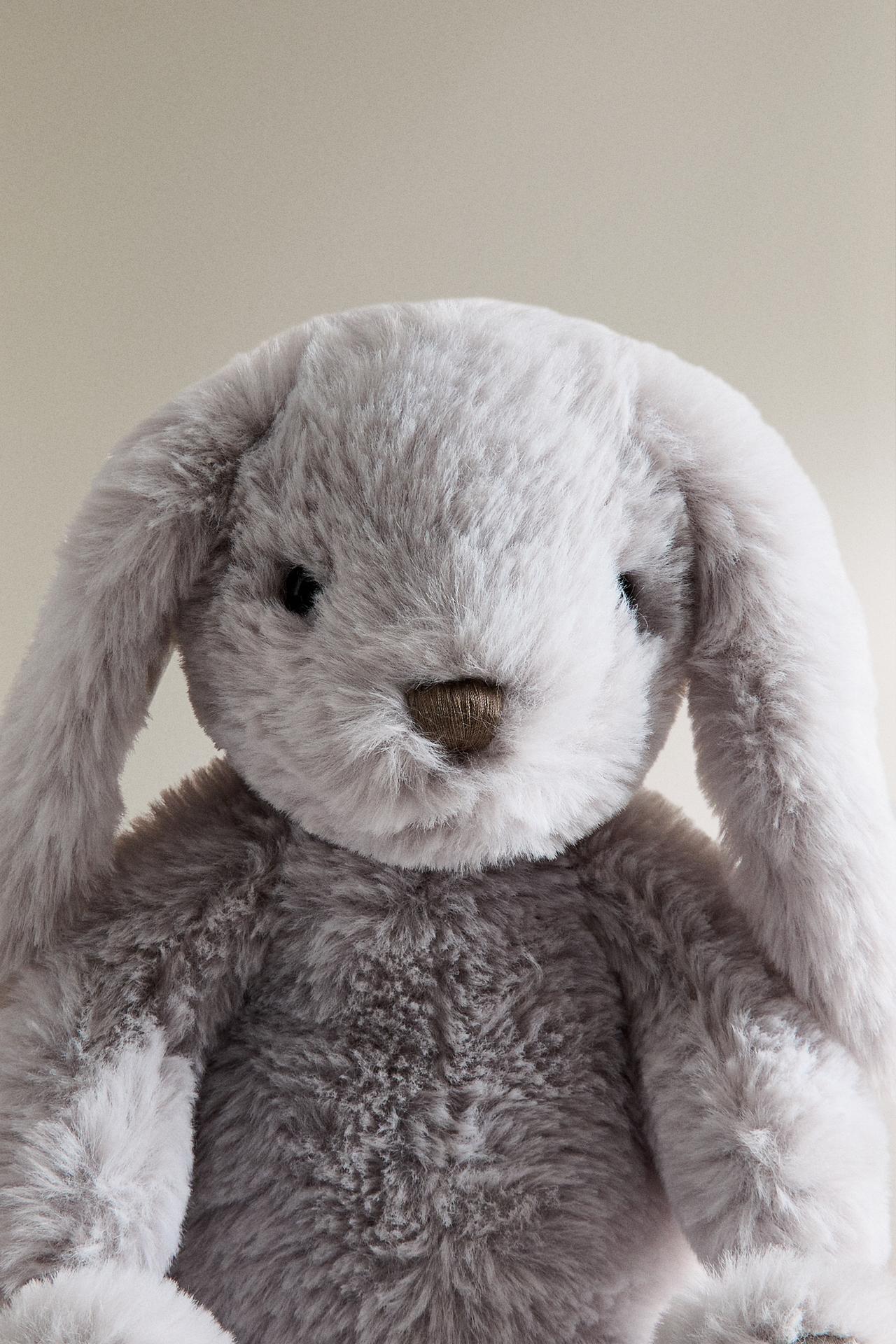 KIDS' BUNNY PLUSH TOY — Gray