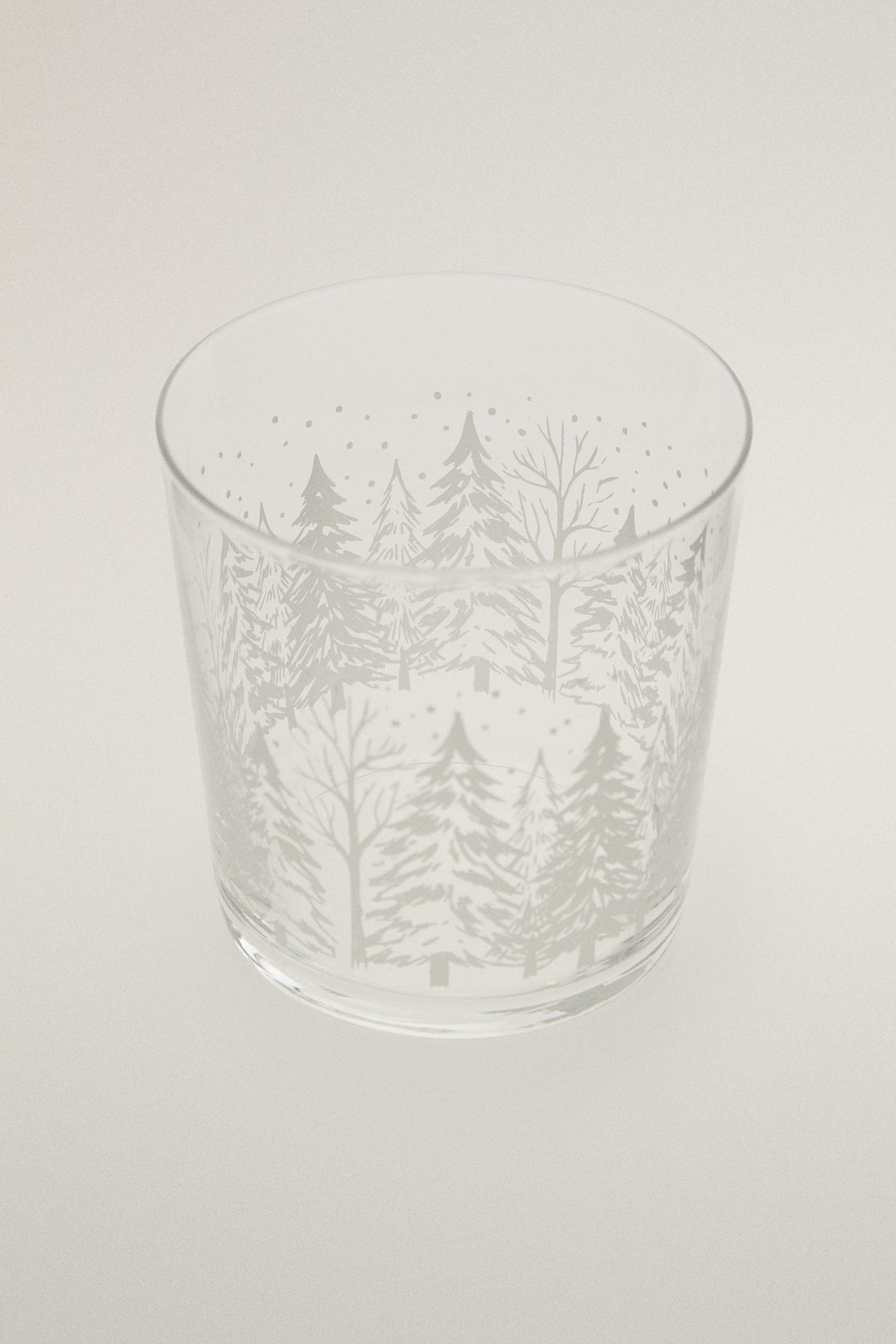 CHRISTMAS TREE GLASS TUMBLER — White