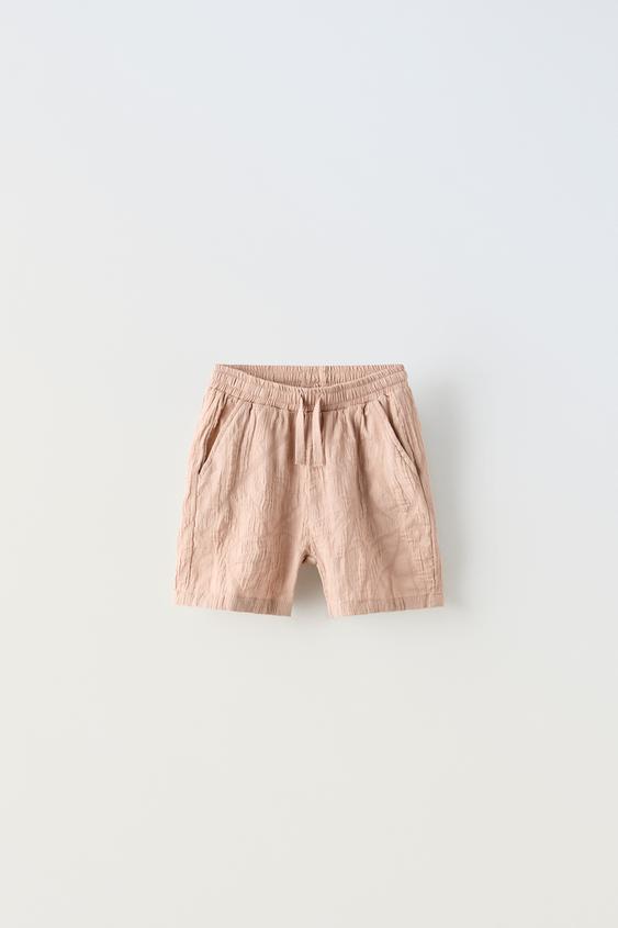 TEXTURED JACQUARD BERMUDA SHORTS - Pink | ZARA Georgia