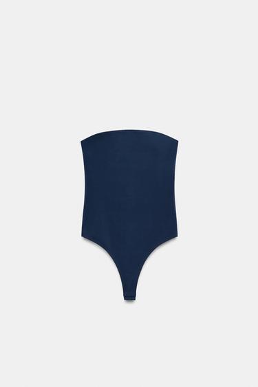 STRAPLESS BODYSUIT - navy by Zara