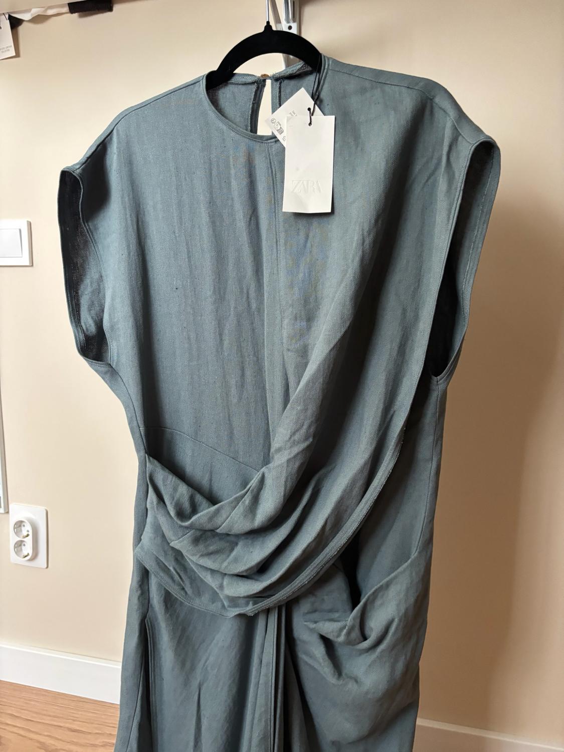 ZW COLLECTION LINEN-BLEND DRAPED DRESS - Image 2