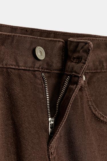 JEAN TRF WIDE LEG TAILLE BASSE - Chocolat de Zara - Image 9