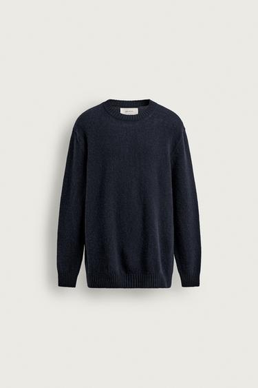 Zara REGULAR FIT WOOL JUMPER - Dark navy