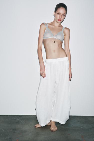 CONTRAST LACE BRALETTE - Blue / Grey by Zara - Image 0
