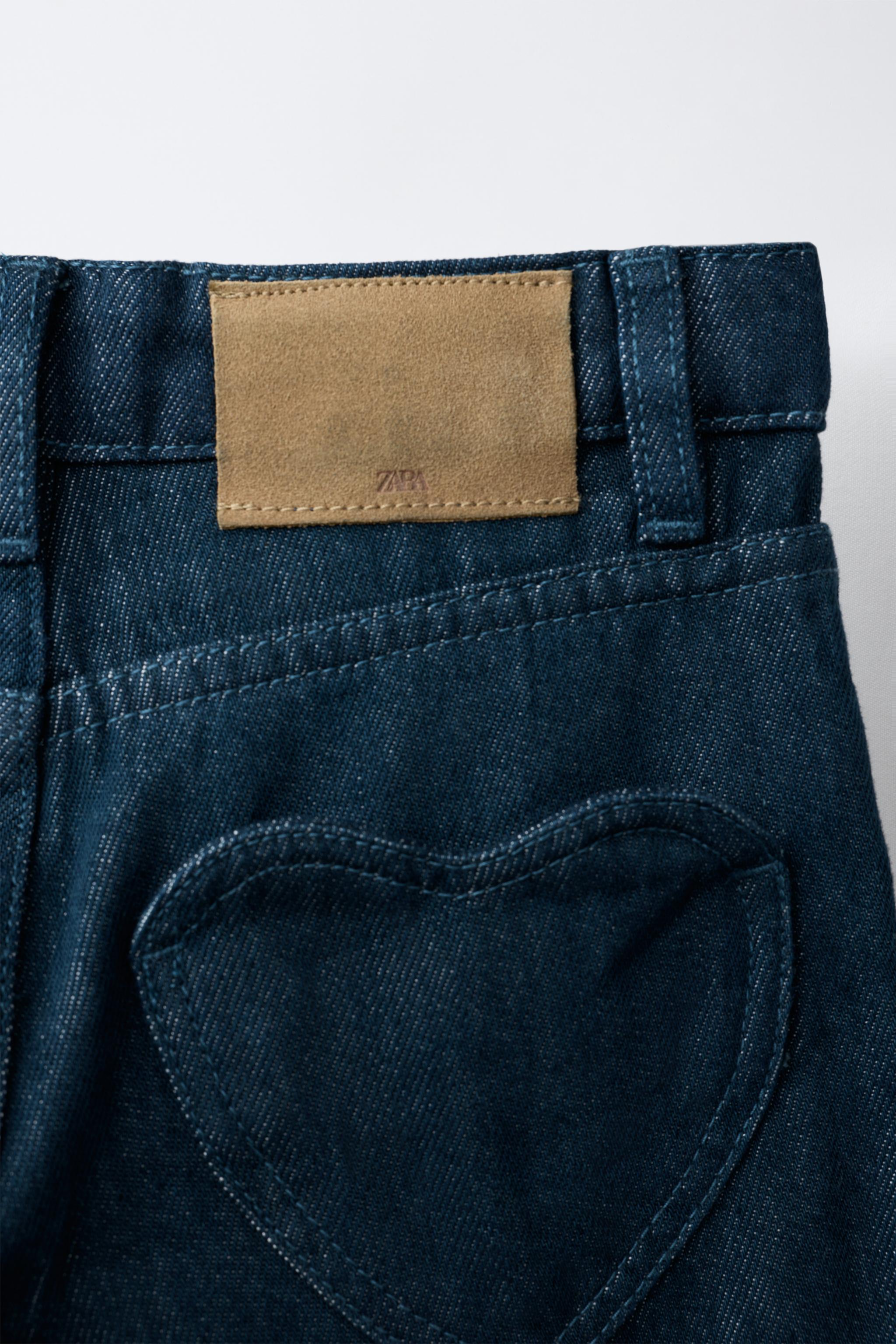 JEAN WIDE LEG POCHES CŒUR