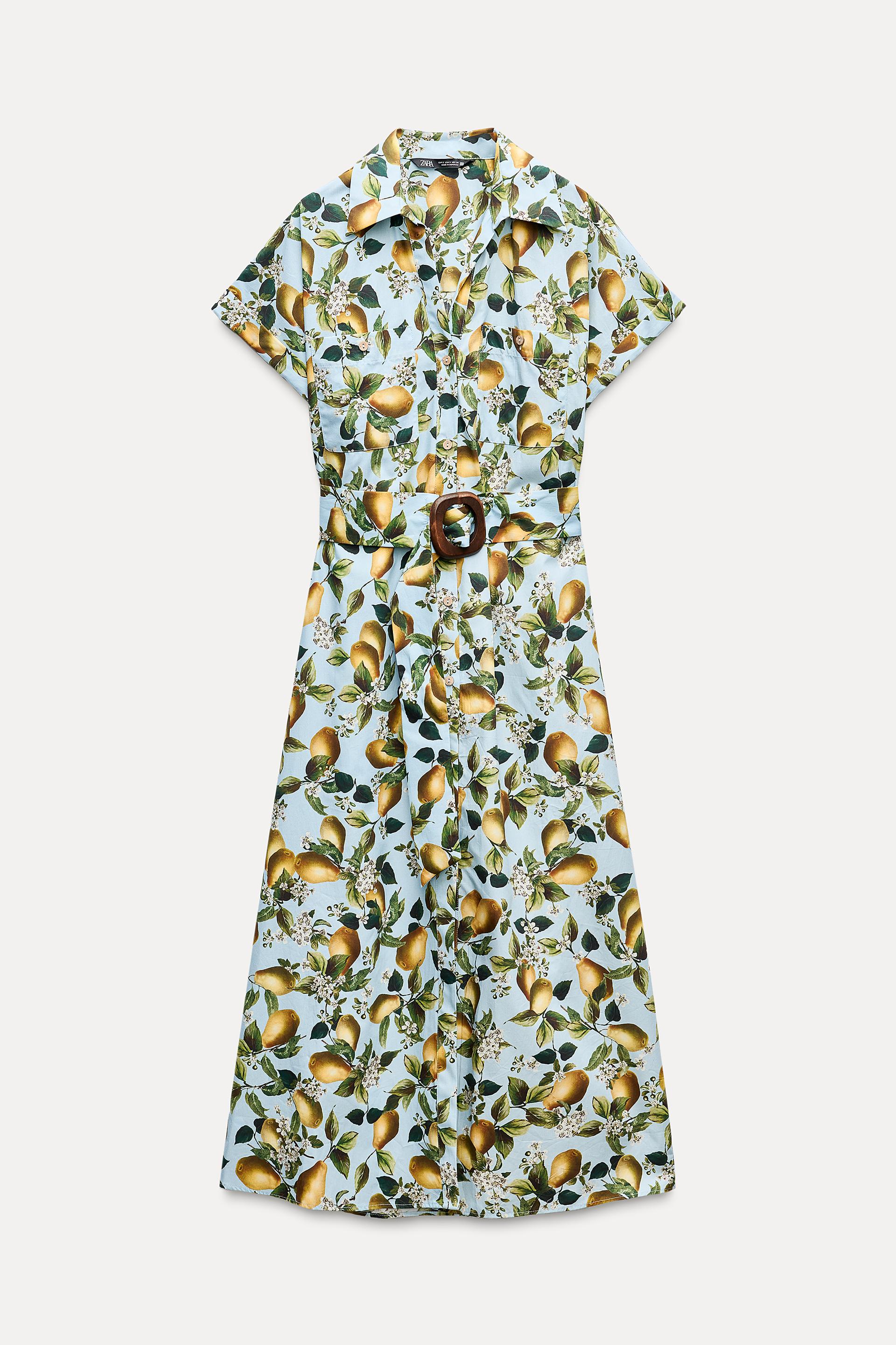 FRUIT PRINT MIDI DRESS