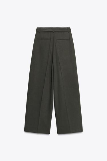 PANTALON PLIS CEINTURE - Bleu / Gris de Zara - Image 6