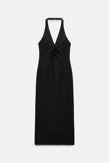 VESTIDO MIDI LAZADAS - Negro de Zara