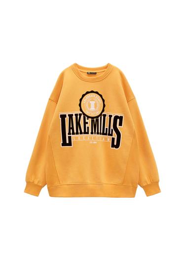 OVERSIZED SLOGAN PRINT SWEATSHIRT