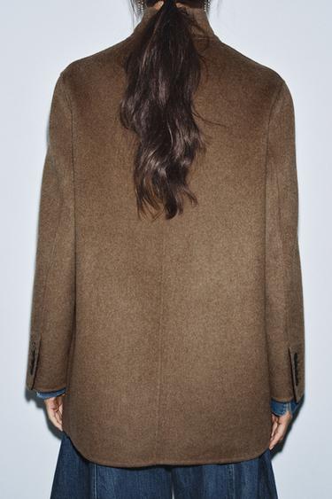 BLAZER OVERSIZE AVEC LAINE ZW COLLECTION - Marron de Zara - Image 1