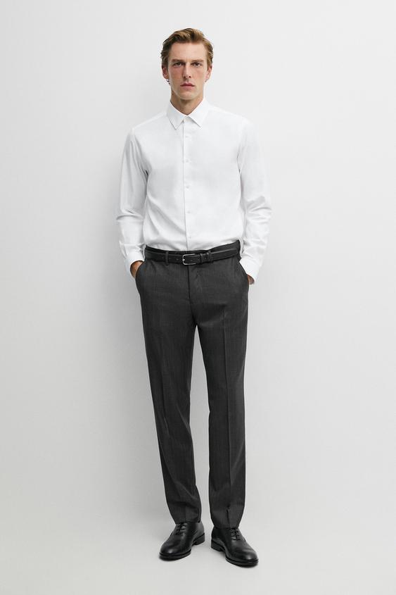 Chemise oxford slim 100 % coton - Blanc de Zara - Image 0