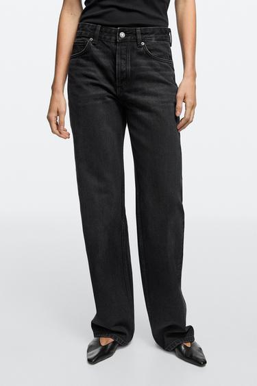Wide-leg mid-waist jeans — Black 2