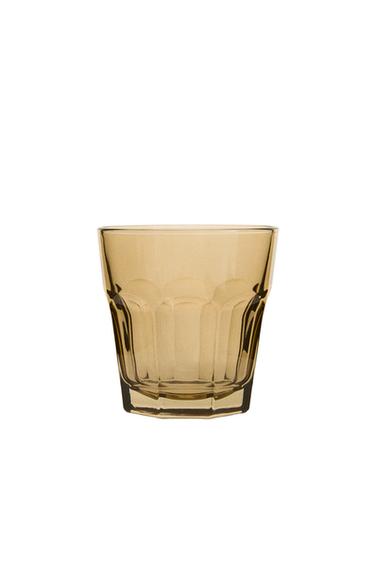 RAISED DESIGN GLASS COFFEE TUMBLER - Brown by Zara